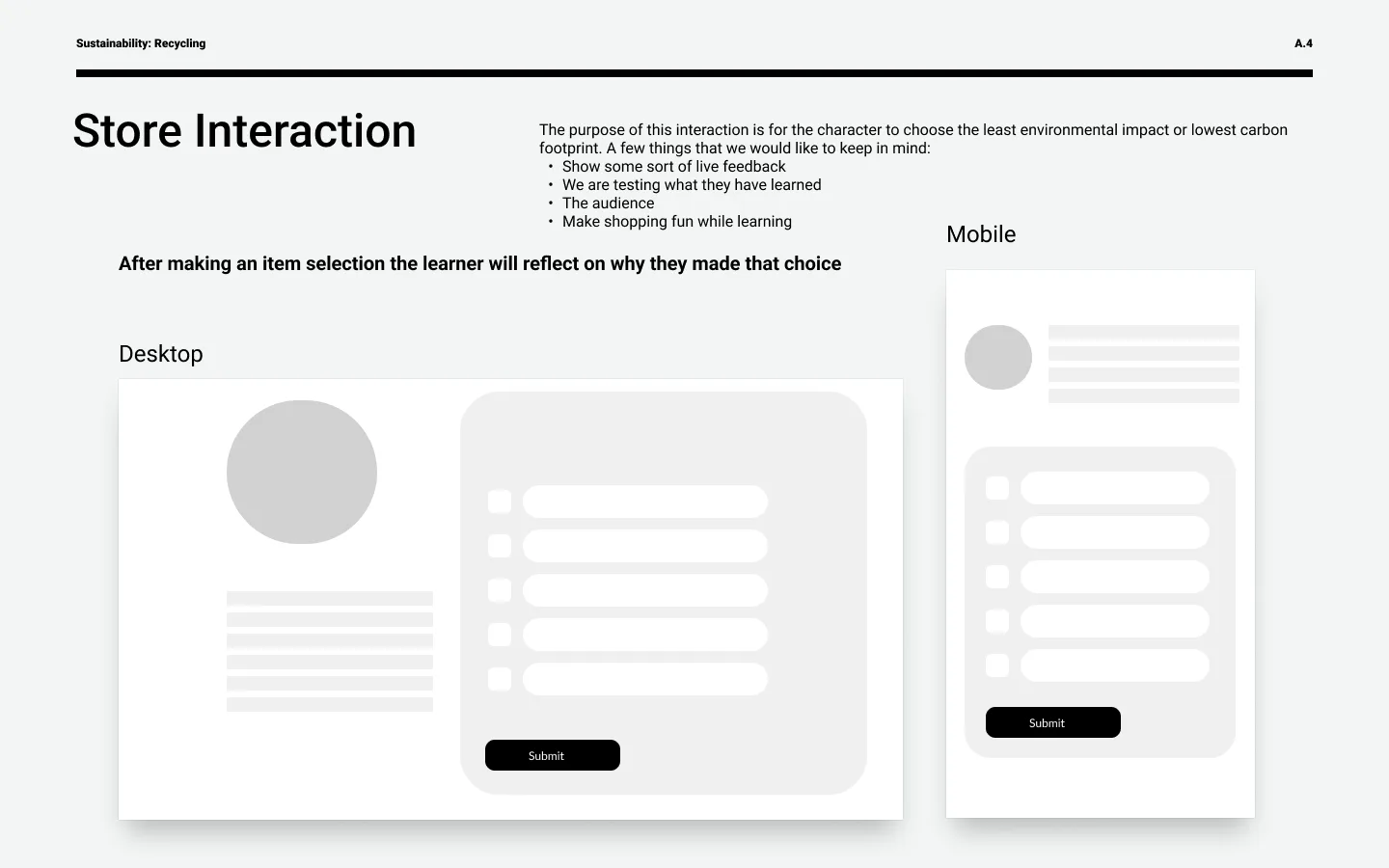 Layout ideation, interaction concept 04